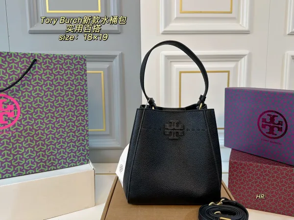 Tory Burch Bucket Bag Replik Super Klon Leder Sehr Ist