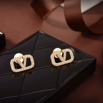 Valentino ??rh?¡èngen replika 1:1 super klon Guld Elegant Full Diamond