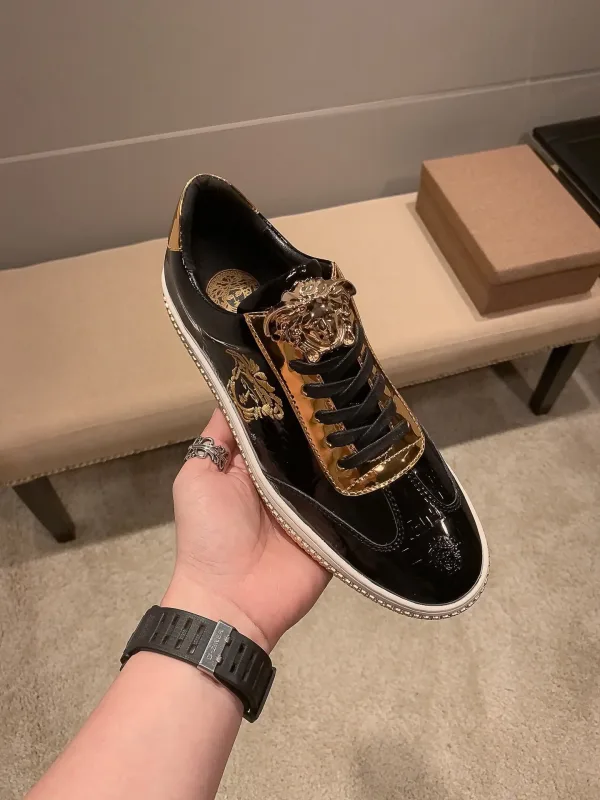 Versace Casual Schuhe Replik Luxus Rindsleder Schaffell Stickerei Original Offizielle
