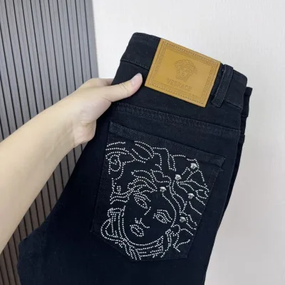Versace Jeans replika lyx Denim Spandex Washed Logo Medusa Feel