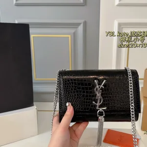 Yves Saint Laurent Chain Bag Replik 1:1 Leder Solid Elegant