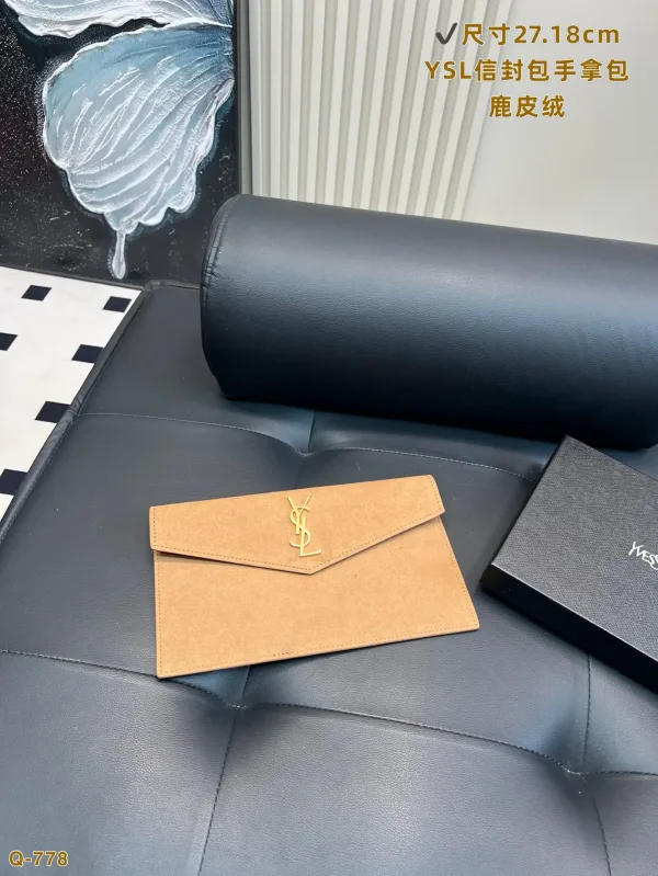 Yves Saint Laurent Clutch Replik Luxus Schwarz Gold Casual Ist
