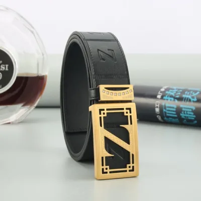 Zegna B?¡èlte replika 1:1 L?¡èder Kalvskinn Egna ??kta Originalprodukt