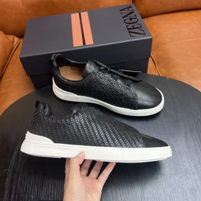 Zegna Casual Schuhe Replik 1:1 Rindsleder Schaffell End Marke Niedrigen