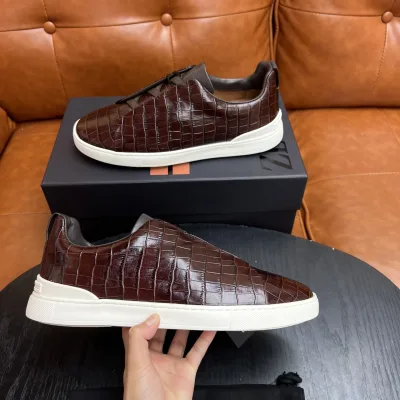 Zegna Freizeitschuhe Replik Luxus Rindsleder Ende Marke Niedrige Größen