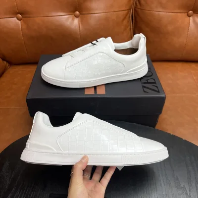 Zegna Casual Schuhe Replik Luxus Rindsleder Produkt Marke Niedrige Größe